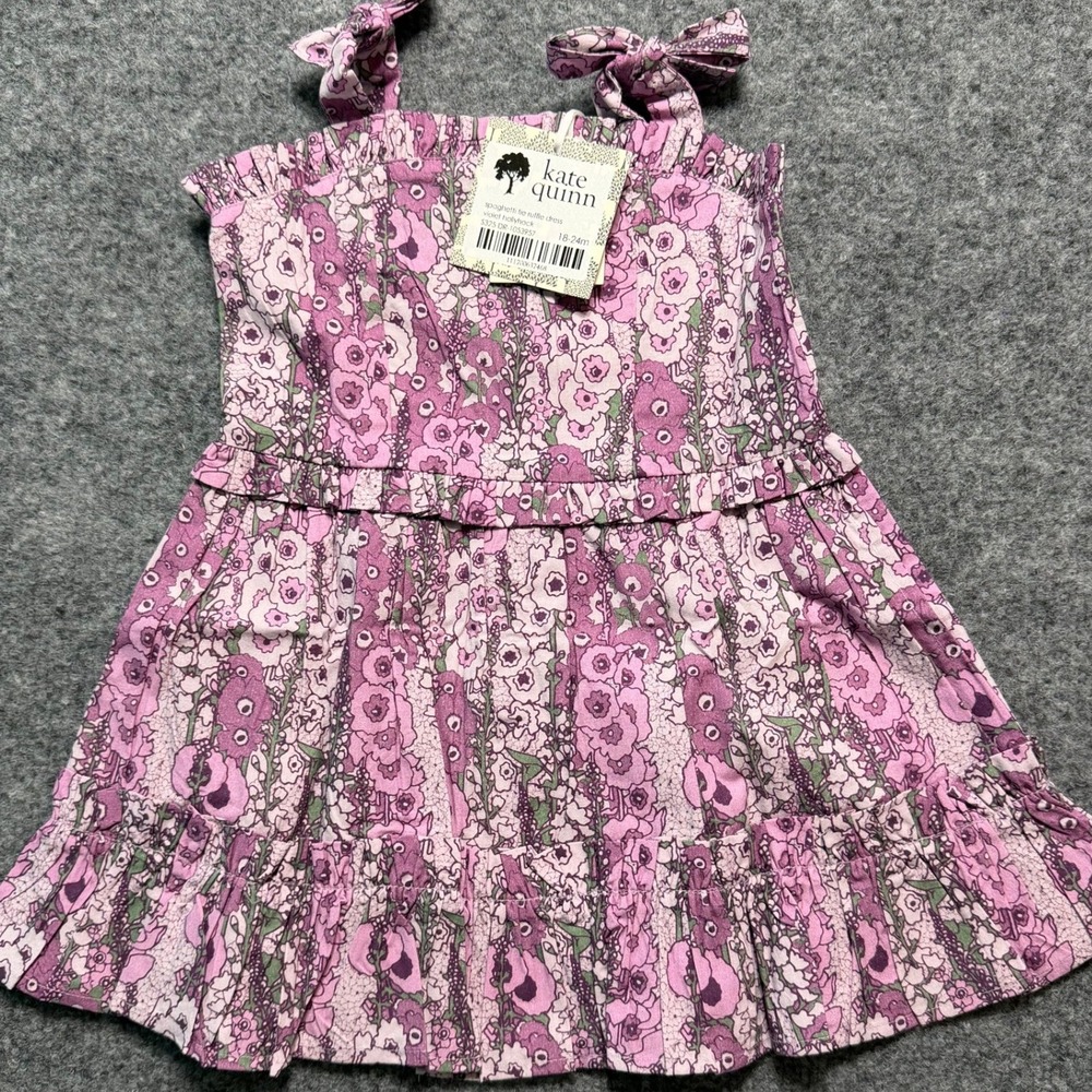 KATE QUINN Violet Hollyhock Ruffle‎ Dress 18-24 Months New With Tags